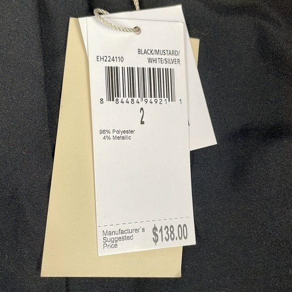 NWT ELIE Elie Tahari Black Mustard Tweed Double Breasted Blazer Sz 2 - Picture 7 of 12